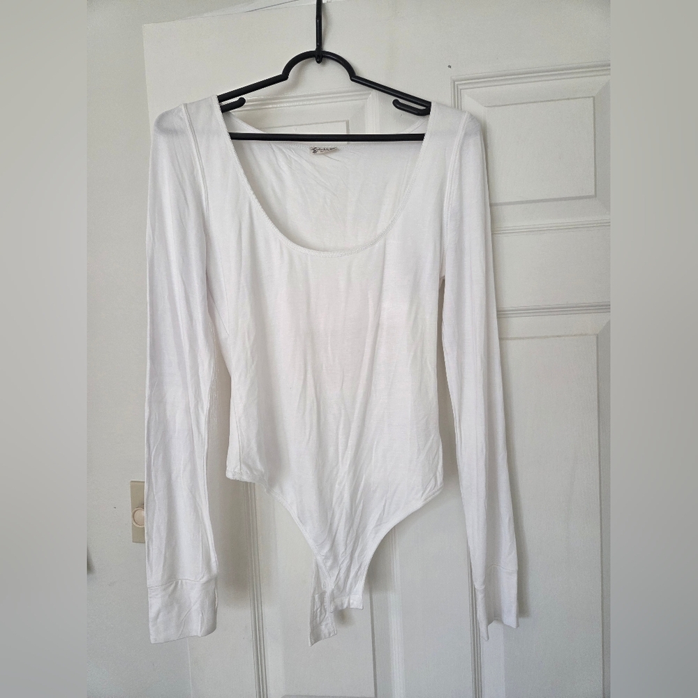 Intimately By Free People White Scoop Neck Bodysuit Never Worn Sz M